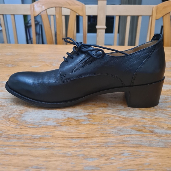 Classic black leather lace-up business office shoes size 38 - Picture 7 of 9